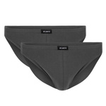 Men's Mini Black Cotton Pima Slip 2-Pack 2BMP-014