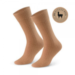 Socks Alpaca Wool 50% Soft Beige Striped