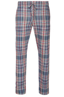 Sesto Senso Herren Schlafhose Milo – Bequeme Baumwoll-Pyjama-Hose mit Karo-Muster, Praktische Taschen, Gummibund und Kordelzug, Atmungsaktiv, Für Schlaf und Entspannung, Blau