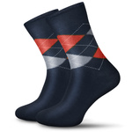 Sesto Senso Herren Baumwollsocken mit Rautenmuster – Hochwertige, Bequeme Anzugssocken, 90% Gekämmte Baumwolle, Atmungsaktiv, Flachnaht, Perfekte Passform, Elegant für Business und Alltag, Einzeln, Neu