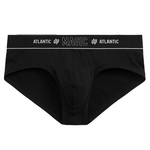 Atlantic Herren Slipy Magic Pocket – Bequeme Unterwäsche aus 95% Baumwolle, 5% Elastan, Sportlicher Schnitt, Schwarz, Ideal für Herbst/Winter Kollektion, Ohne Muster, Außenliegendes Gummiband, BMP-1581