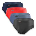 Sesto Senso Herren Slipy Set – Hochwertige Baumwollunterwäsche, Sportlicher Schnitt, Antiallergisch, Schnell trocknend, Perfekte Passform, Farben: Rot, Blau, Schwarz, Weiß, 4er Pack, Für Aktive Männer