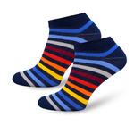 Stopki Męskie Bawełniane w Kolorowe Paski