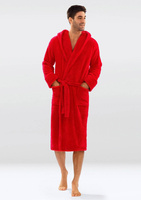 Men's Red 130 Luxury Robe with Hood Hooded Undersuit 130 Men's Hooded Robe