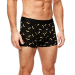 Black Men's Boxer Shorts with Banana Pattern