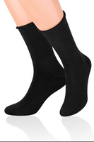 Black terry socks unpressured Art 111 PO04, ideal for the autumn-winter season. Men's FROTTE socks without pressures Art. 111