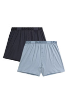Atlantic Herren Boxershorts 2er-Pack – Bequeme, Luftige Unterwäsche aus Bambusmischung, Feuchtigkeitsableitend, Ideal für Empfindliche Haut, Farben: Blau & Grau, Frühjahr/Sommer 2025 Kollektion