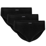 Atlantic Herren Slipy Set – Klassische Baumwollunterwäsche, Bequem & Atmungsaktiv, 4er Pack, Ohne Muster, Grau/Schwarz/Weiß, Neuheit