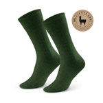 Socks 50% Alpaca Wool Green Hypoallergenic and Soft