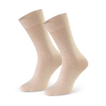 Beige Socks With Cashmere Seamless, Art. 083