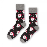 Skarpety świąteczne mikołaje czarny bawełniane dla mężczyzn Skarpety okazjonalne art. 136