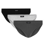 Atlantic Herren Mini-Slip Set – Bequeme Unterwäsche aus 95% Baumwolle, 5% Elastan, Atmungsaktiv, 4er Pack, Grau/Schwarz, Basic Kollektion