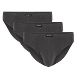 Atlantic Herren Slips Set – Sportliche Unterwäsche aus 100% Baumwolle, Bequem und Atmungsaktiv, 3er Pack, Farben: Grau, Weiß, Schwarz, Slip-Style, Innenliegender Gummibund, Klassische Basic-Kollektion