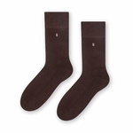 Brown half terry suit socks with non-pressure welt