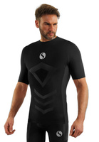 Men's short sleeve t-shirt double layer breathable knit black Thermo Active