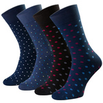 Suit Socks In Peas Navy Blue Cotton Art.056