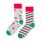 Christmas socks melange light gray for men made of high-quality cotton Socks patterned article 136