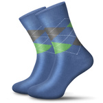 Sesto Senso Herren Baumwoll Socken – Elegante Rauten-Muster, Hochwertige Gekämmte Baumwolle, Flache Naht, Atmungsaktiv, Für Anzug und Alltag, Blau, Komfort und Stil