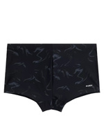 Atlantic Herren Badeshorts schwarz graphit print sportlicher Schnitt Polyamid Elastan schnelltrocknend bequem