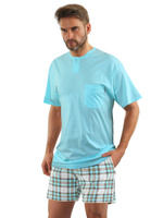 Piżama Męska Bawełna Krótki Rękaw