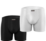 Sesto Senso Herren Baumwoll Boxershorts Set – Klassische Unterwäsche mit Elastan, Komfortbund, Ohne Druckstellen, Atmungsaktiv, 2er Pack, Weiß, Hergestellt in Polen