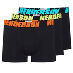 Henderson Herren Boxershorts – Bequeme Baumwollunterwäsche, Längere Beine, Breiter Bund mit Logo, 3er Pack, Schwarz, Komfortabel für Alltag