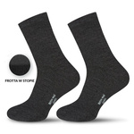 Melange graphite art 130 BW001 without pattern, comfortable socks with a delicate welt Half terry merino wool socks art 130