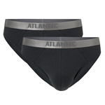 Atlantic Herren Slips – Sportlicher Schnitt aus Pima-Baumwolle und Modal, Bequeme Unterwäsche mit Elastan, Grau, Größe M, Klassische Basic-Kollektion, Ohne Muster, Externe Gummibänder