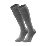 Cotton Knee Socks Grey Comfortable One Color For Men No Pattern