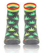 Sesto Senso Skarpetki Baumwolle Kurz – Komfortable Bunte Socken mit Blattmuster, Atmungsaktiv, Unisex, Für Alltag & Elegante Outfits, Grau & Mehrfarbig, 90% Baumwolle, Größe 15x5x1 cm