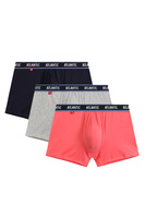 Atlantic Herren Boxer Shorts 3er Pack – Sportlich, Bequem, Baumwolle-Elasthan Mix, Perfekte Passform, Atmungsaktiv, Farben: Rosa | Grau | Marineblau | Blau, Frühjahr/Sommer Kollektion 2025