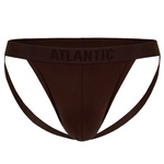 Atlantic Herren Jock Strap Slips – Bequeme Unterwäsche aus 95% Baumwolle, Elastan, Äußeres Gummiband, Ohne Muster, Sexy Kollektion, Braun, Ideal für Alltag und Sport, MP-1571