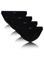 Men's Mini Black Cotton Pima Slip 4-Pack