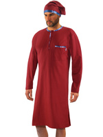 Sesto Senso Herren Lange Nachtwäsche Set – Bequeme Baumwolle, Inklusive Schlafmütze, Atmungsaktiv, Rundhalsausschnitt, Ideal für jede Jahreszeit, Farbe: Bordeaux, Hergestellt in Polen