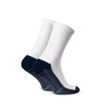 Sports white socks with high ribbing