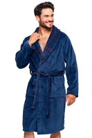 Warm men's bathrobe navy blue Color: navy blue.
