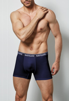 szorty męskie dopasowane zew. guma jersey 95% baw. 5% ela. 573E-NAV/GRA-4/M