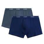 2-Pack Men's Shorts Blue Tiered Boxer Shorts Unpatterned