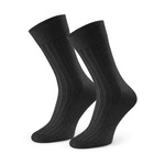 Organic Cotton and Camel Wool Socks Without Pattern Black 0.034