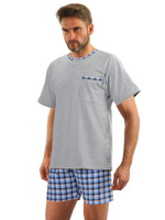 Piżama Męska Bawełna Krótki Rękaw