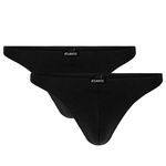 Atlantic Herren Stringi – Komfortable Unterwäsche aus 95% Baumwolle, Elastischer Bund, Basic Kollektion, Ohne Muster, Schwarz, Größe M