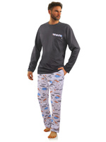 Men's long sleeve pajamas in high quality cotton