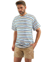 Schlafanzug Herren Kurzarm Blau