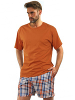 Piżama Męska Krótki Rękaw Bawełna